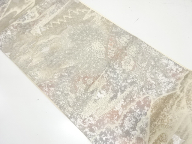 JAPANESE FUKURO OBI / WOVEN PEACOCK